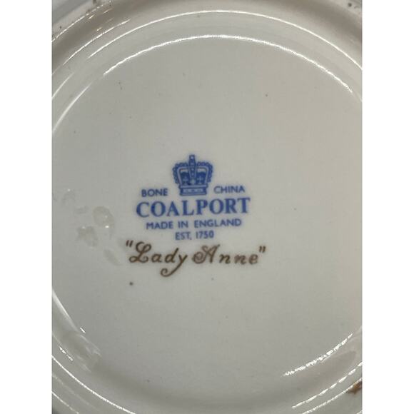 Coalport Lady Anne Saucers with Gold Encrusted Bands & Scrolls Bone China - Picture 5 of 6
